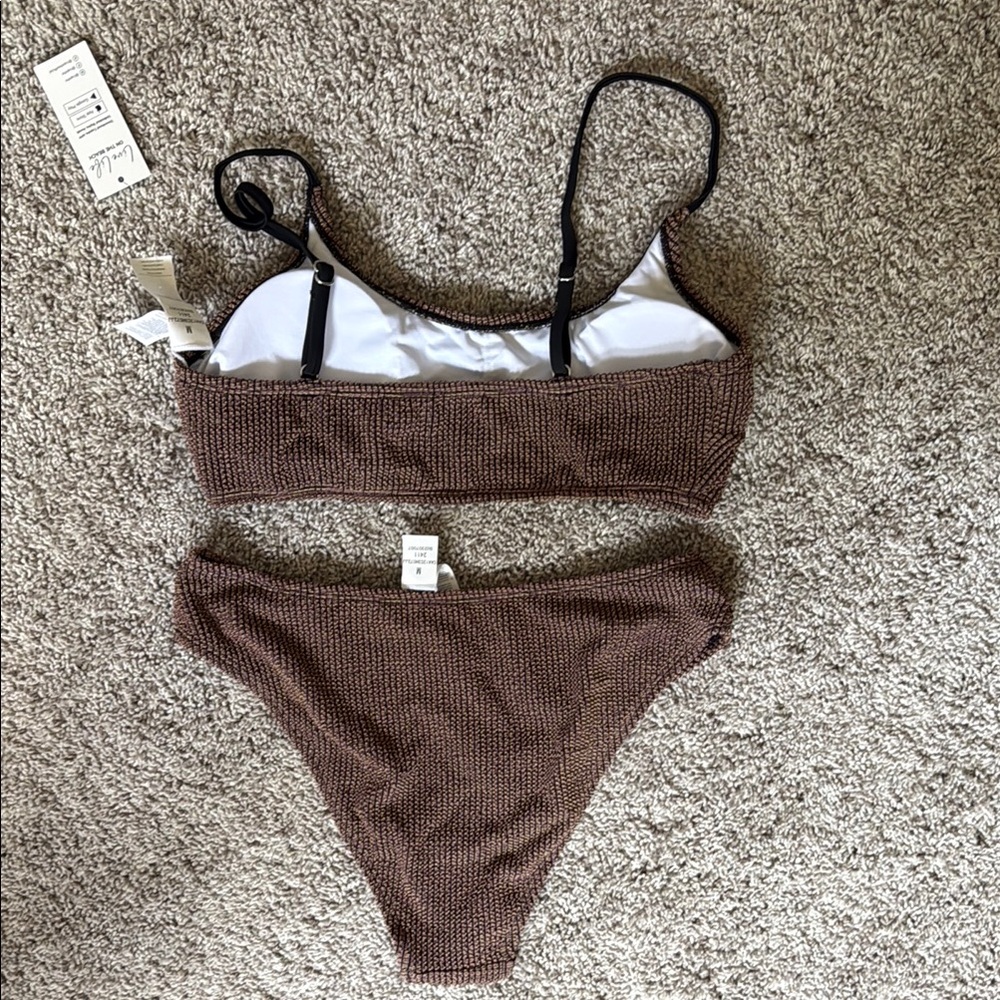 Brown Textured Bikini Set - Picture 5 of 5